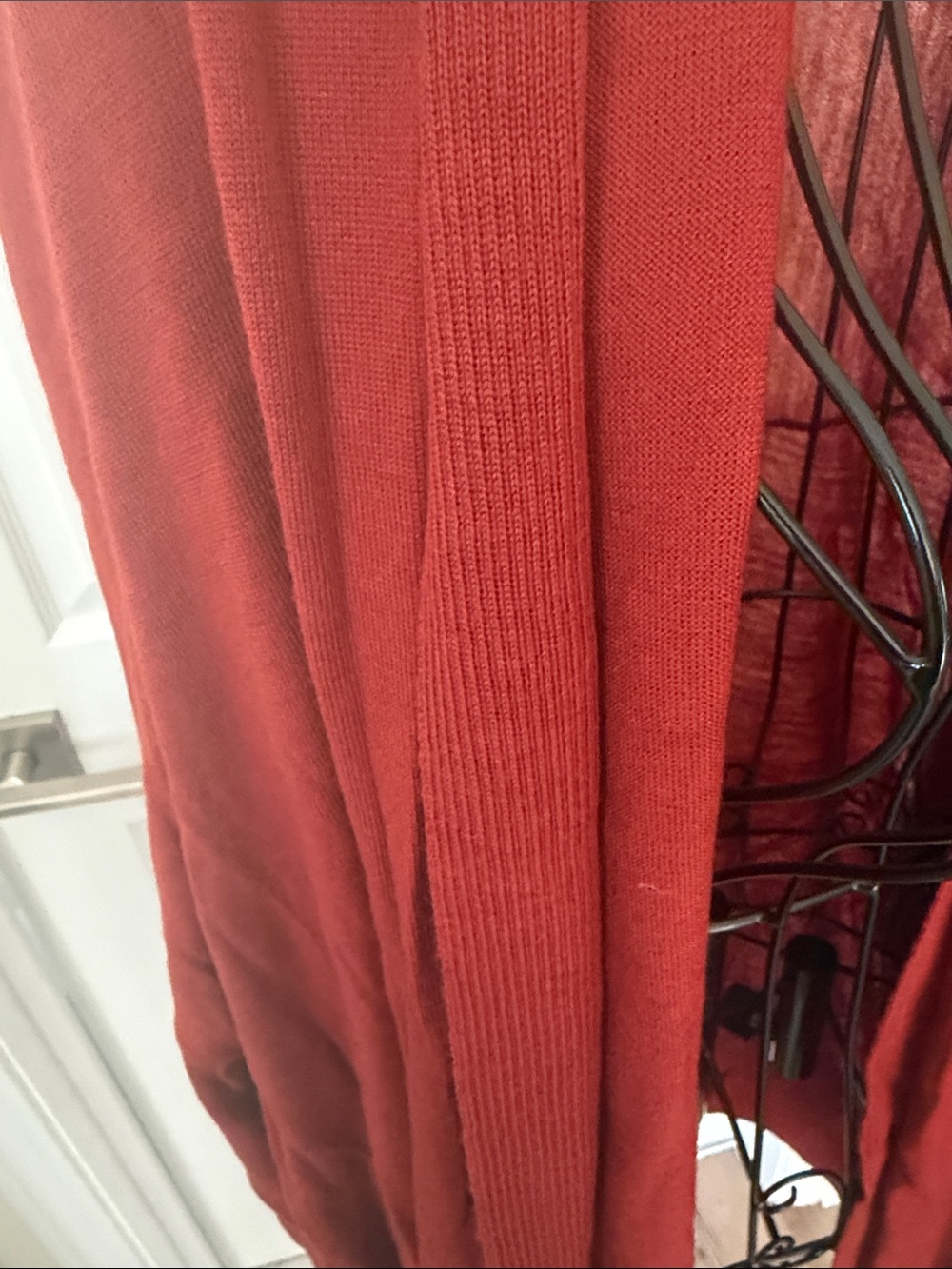 COS Open-Front Cardigan in Rust Red - Picture 2 of 6